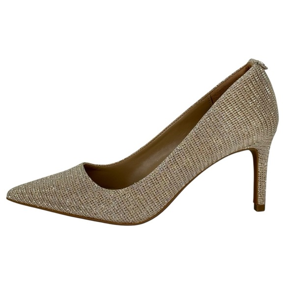 Michael Kors Alina Flex Gold Glitter Chain Mesh Womens Pumps Size 5.5M - Picture 3 of 12